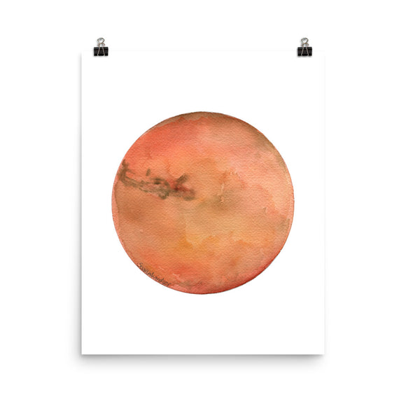 Mars Planet Watercolor art print