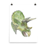 Triceratops Watercolor Print