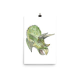 Triceratops Watercolor Print