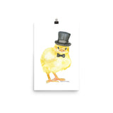 Chick with a Top Hat Watercolor