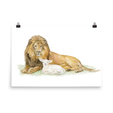 Lion and the Lamb Watercolor