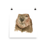 Baby Beaver Face Watercolor Poster