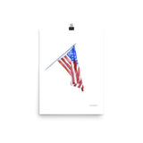 American Flag Watercolor Painting Print