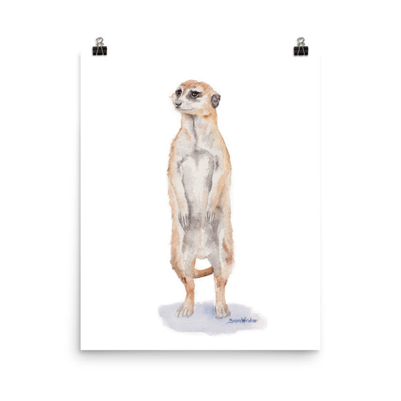 Meerkat Watercolor Print