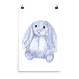 Plush Bunny Rabbit Stuffed Animal Watercolor Print
