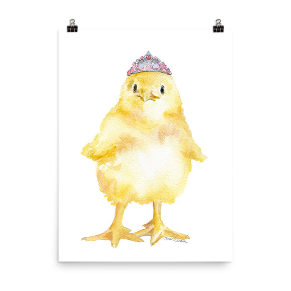 Chick with Tiara Watercolor