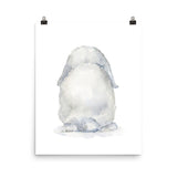 Mini Lop Rabbit Back Watercolor