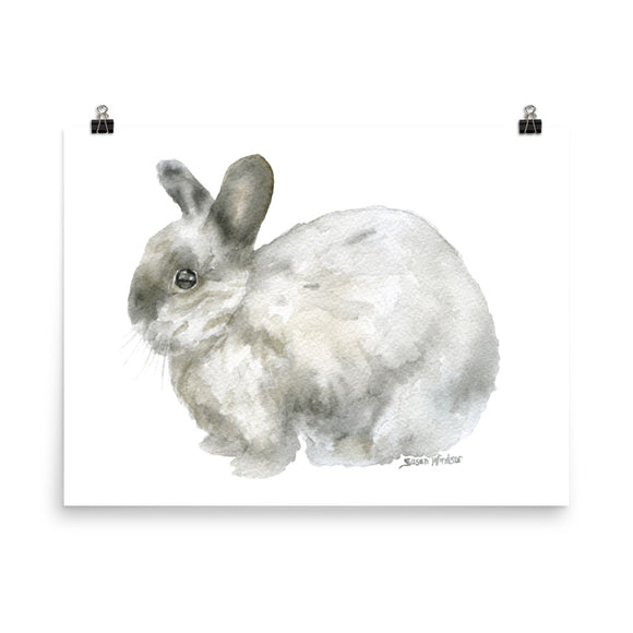 Gray Bunny Rabbit Watercolor 2