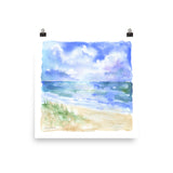Abstract Beach and Sand Dunes Watercolor