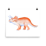 Triceratops Dinosaur Watercolor