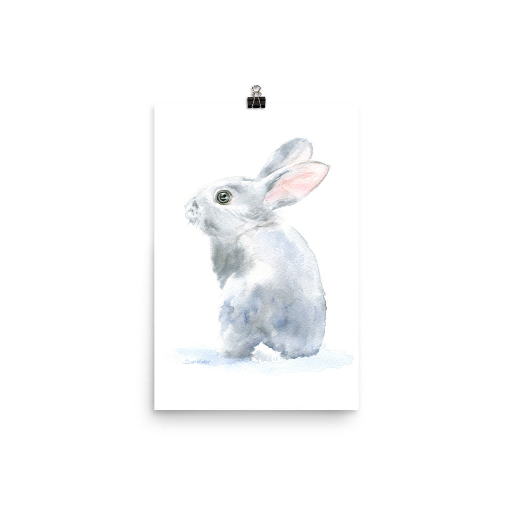 Gray Bunny Rabbit Watercolor – Susan Windsor