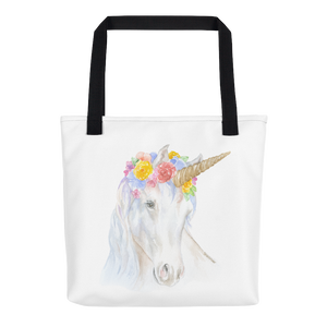 Unicorn Flowers Tote Bag