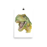 T. rex Watercolor Painting Print
