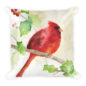 Red Soft Photo Square Pillow