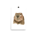 Baby Beaver Face Watercolor Poster