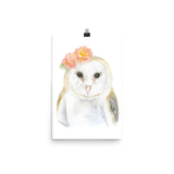 Barn Owl with Flowers