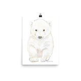 Polar Bear Cub Watercolor Painting