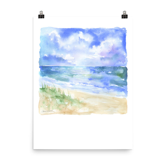 Abstract Beach and Sand Dunes Watercolor