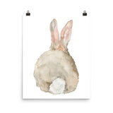 Cottontail Bunny Rabbit - Back - Watercolor Art Print