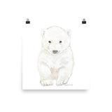 Polar Bear Cub Watercolor Painting