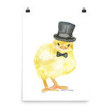 Chick with a Top Hat Watercolor