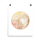 Pluto Planet Watercolor art print