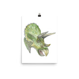 Triceratops Watercolor Print