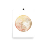 Pluto Planet Watercolor art print