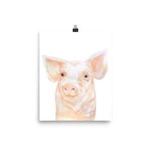 Pink Pig Watercolor