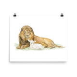 Lion and the Lamb Watercolor