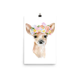 Deer Fawn with Flowers Watercolor