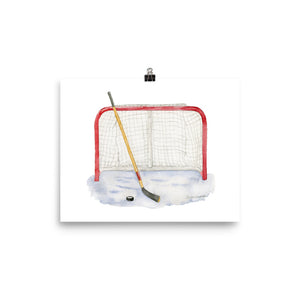 Hockey Watercolor Print