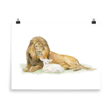 Lion and the Lamb Watercolor