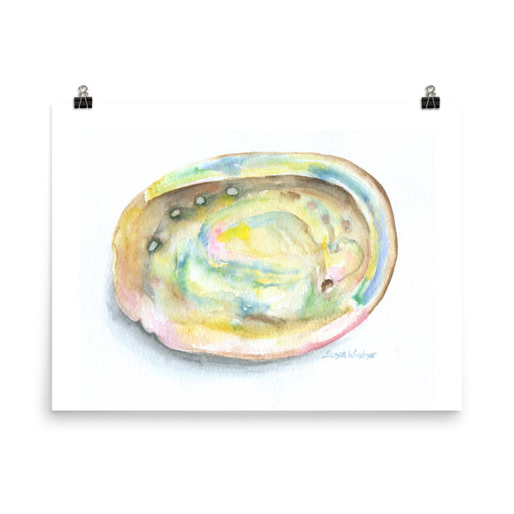 Abalone Seashell Watercolor Print