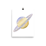 Saturn Planet Watercolor Art Print