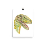Velociraptor Dinosaur Watercolor Print