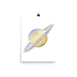 Saturn Planet Watercolor Art Print