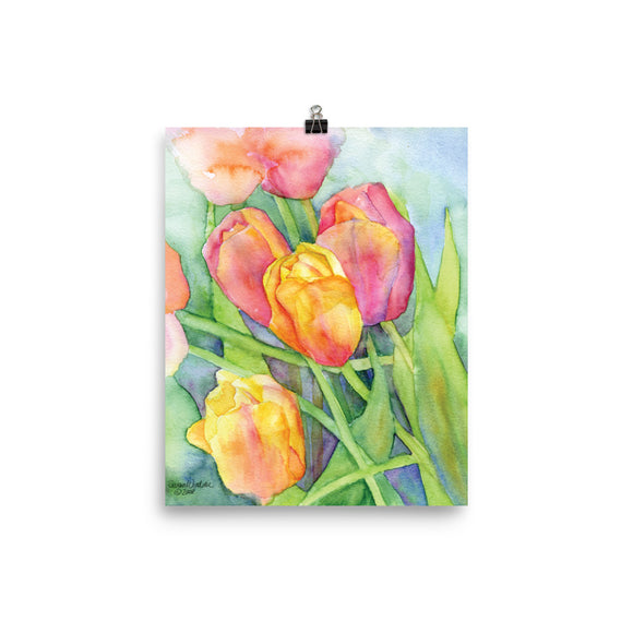 Bright Tulips Watercolor