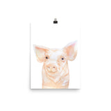 Pink Pig Watercolor