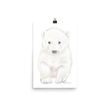Polar Bear Cub Watercolor Painting