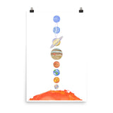 Solar System Watercolor Print