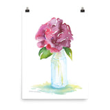 Rose in a Glass Vase Watercolor