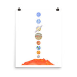 Solar System Watercolor Print