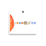 Solar System Planets Watercolor Print