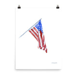 American Flag Watercolor Painting Print
