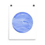 Neptune Planet Watercolor art print