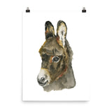 Baby Donkey Watercolor Poster