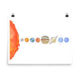 Solar System Planets Watercolor Print