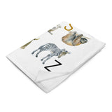 Animal Alphabet Watercolors Throw Blanket