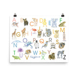 Animal Alphabet Poster 2 Watercolor - Horizontal